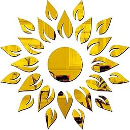 Chote Mote Seller - Sun Shine - 3D Mirror Acrylic Wall Stickers, Acrylic Sticker, Decorative Sticker (Gold, 1)-image-9