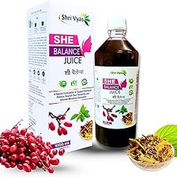 SHREEVYAS HERBAL & AYURVEDA She Balance Juice 1000ml, Herbal Supplement for Hormonal Balance, PCOS, PCOD, Period Pain Relief, Hair and Skin Health | Women Wellness Juice-image-91