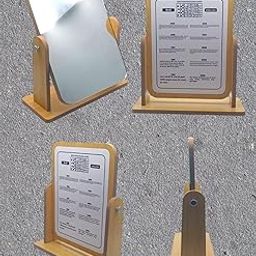 Wooden Tabletop Makeup Mirror 360 Degree Portable Adjustable Table Desk Mirror for Optical Shop with Reading Chart-25