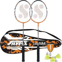 Silver's Jointless Aluminium Alloy Composite Armor Badminton Kit (2 Racquets with Full Cover, 1 Box Nylon Shuttlecock Pack of 3)(Orange/Black)-picture-28