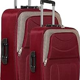 Soft Body Set of 2 Luggage - Polyester Soft-Sided Combo Small & Medium (55cm & 66cm) Trolley Bag (Maroon Brown)-picture-26