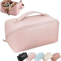 Large Capacity Travel Makeup Bag| Waterproof Cosmetic Organizer with Handle and Multiple Compartments for Toiletries| Skincare, and Beauty Essentials – Portable Makeup Pouch for Women-image-73