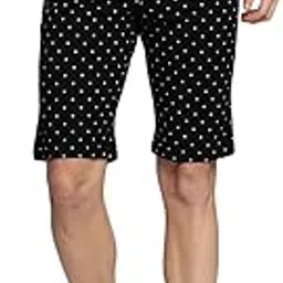 showoffff SHOWOFF Men's Knee Length Black Printed Mid-Rise Regular Shorts-LS-4545-7_Black-picture-46