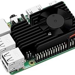 REES52 Compatible with Raspberry Pi Pi 4 Fan Heasink, rpi Pi Aluminum Heatsink Cooling Kit for Compatible with Raspberry Pi 4B/3B/3B+ (B Plus)-1
