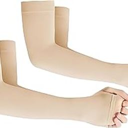 minmum Arm Sleeves for Men & Women UV Protection Hand Sleeves With Thumb | Ice Cool Fabric | Sun Protection Sleeves for Men | Women | Riding | Cricket | Football-image-73