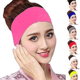 Facial Spa Headband, Adjustable Elastic Headband, Non-slip Stretchable Washable Makeup Hair Band For Yoga, Sport, Bath Shower Towel for Women, Pack of 1 (Pink)-image-85
