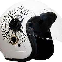 Turtle Helmet Star with Visor Open Face Design with Scratch Resistive Clear Visor & Hard Shell ABS Plastic Helmet-Parent-image-4