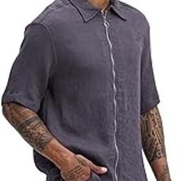 Grey Oversized Zipper Shirts-image-81