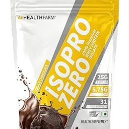 HEALTHFARM Isopro Zero | 100% Whey Protein Isolate | Fastens Muscle Recovery | Low Carb Formula | 25g Protein | Triple Chocolate | 1kg / 2.2 lbs-image-51