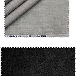 Polyviscose Trouser- 100% Cotton Shirt Fabric Combo Box (Unstitched, All Weather Fabric, (BLACK PANT+GREY SHIRT)-image-52