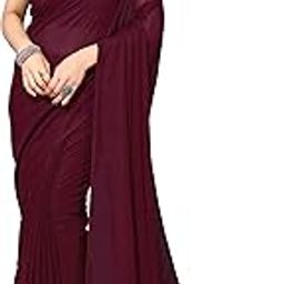 SAREES Women's Regular Fit Solid Plain Bollywood Georgette Saree with Matching Blouse Piece | Stylish, Comfortable & Fancy Saree for Weddings, Parties, Casual Outings, Festivals | Ideal for Gift-image-51
