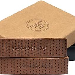 Tanners Pride Perforated Motorcycle Handle bar Leather Grip Wraps - Universal Grips Accelerator Custom Cover wrap Set for Bike Handlebar-Dark Tan-16