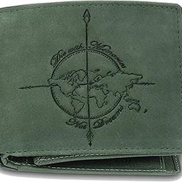 Atlas Vintage Green World Map Leather Wallet for Men-picture-27