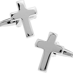 CALANDIS™ 1 Pairs High Polished Brass Cross Christian Cufflinks Mens Shirt Cuff Link | Cufflinks | Mens Jewelry-image-10