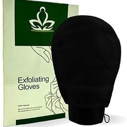SKILAR Body Exfoliating Glove | Pure Viscose Fibre | Double Layered Exfoliating Body Glove for Dead Skin | Tan Removal for Face and Body | Scrub Glove For Dead Skin Black| Bath Glove | Gentle on the Skin | Improves circulation stimulates | Unisex | Easy to Use| (black)-13