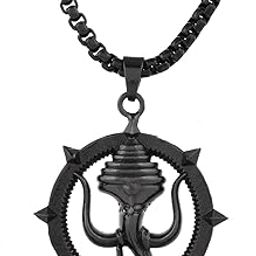 Eclipse Stylish Bold Black Trishul Mens Pendant|Black Pendant For Men|Gift For Men|Classic|Trendy|Anniversary Gift For Husband|Birthday Gift| Everyday Wear-image-68