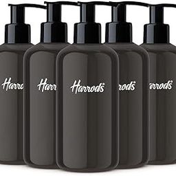 HARRODS Empty Plastic Pump Bottle, Bottle for Oil, Liquid, Fogging, Room Spray, Rangoli and Hand wash 300ml (6Pcs) (Black)-image-14