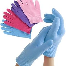 Iktu Gel Moisturizing Spa Gloves Soft Cotton with Thermoplastic Gel Repair Heal Cracked Dry Skin, Gel Lining Infused with Essential Oils and Vitamins, Best Gift-image-3