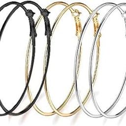 Jewellery Earrings for women Combo of 3 Pair of Hoop Earrings for Girls and Women-0