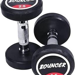 Gym Care Bouncer Dumbbells 2.5kg Set | 2.5 kg Dumbbells Fitness Gym Dumbbell set for Home Workout Round Rubber Coated Dumbells exercise Dumbbells gym kit (2.5 kg x 2)-11