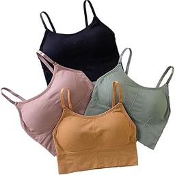 Women Cotton Blend Comfortable Slip Fit Non Padded Wire Free Sports Bra | Stylish Women, Girls Full Coverage Lightly Non Padded Sports Bra (Pack of 4)-image-1