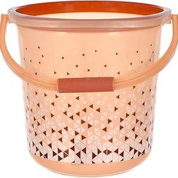 Kuber Industries Multiuses Tinted Print Plastic Bucket with Handle, 24 litre (Brown)-46KM0347, Standard-image-52