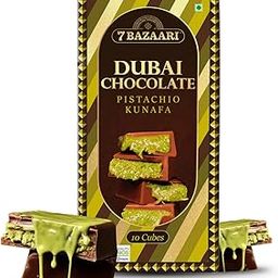 7 BAZAARI Authentic Dubai Chocolate Pistachio Kunafa Dessert 100 gm, 10Pcs – Made with Premium Milk Chocolate & American Pistachios |Arabic Sweets with Crispy Kunafa-image-69