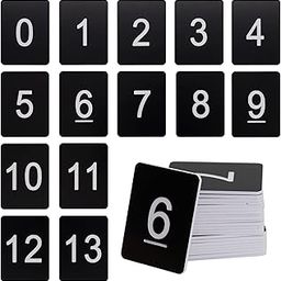 StayMax Rectangle Plastic Numbered Tags Number Disc Number Token (0-100, Black)-29