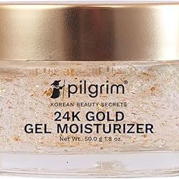 Pilgrim 24k Gold Gel Moisturizer with Hyaluronic Acid & Alpha Arbutin for men & women 50gm | Moisturizer for face | Reduces dark spots | Gives luxurious glow | Non-greasy-24