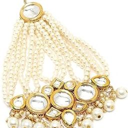 Gold Plated Polki Kundan and Pearl Passa for Women-image-50