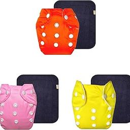 Dumbledo Lite Cloth Diaper with Gray Insert (Pack of 3) | Hypoallergenic | Reusable & Washable | Adjustable Snaps | Everyday Diapering Essential | 3 Months – 2 Years | Unisex Baby-picture-18