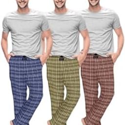 Pyjama Set for Men | Cotton Pyjamas for Men | Mens Pyjama Set Cotton | Pyjama Cotton Set Men | Mens Pyjama Cotton | Checkered Pyjama for Mens | Mens Casual Pyjama | Loungewear for Men - Pack of 3-18