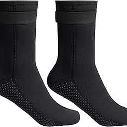 LOOM TREE 3mm Neoprene Diving Socks Adult Surfing Sock for Rafting Paddling Snorkeling Black L 42 to 43 | Boots, Booties | Fins, Footwear & Gloves | Water Sports-image-38