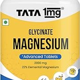 Tata 1mg Magnesium Glycinate Tablets | High Absorption Chelated form for Muscle Recovery, Sleep & Nerve Health | 2000mg Per Serving – 60 Veg Tablets-26