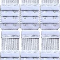Fashion is My Style Bra Hook Extender-2 Hook-3 Eye (with Extra Elastic) Save Your Bra Increase Band Length-Bra Extensions-Extender Bra Hooks for Women-White_pc of 6-picture-15