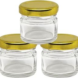 Nsb Herbals Round Empty Glass Cosmetic Cream Container/Jars With Golden Cap And White Inner Lids For Creams, Balms, Face Scrub, Body Cream Etc (25 G, Pack Of 3) - 30 Ml-4