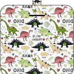 UJEAVETTE Picnic Blanket Large Multipurpose Camping Mat for Family Travel Grass Adults 200x200cm Dinosaur Pattern-image-13