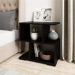 Liive decor Wooden Side Table s new,MDF End Table Coffee Table morden Bedside Nightstand Organizer with Storage Shelf for Bedroom, Living Room (Pre- Laminated Board, Modern Design) (Midnight Majesty)-image-49