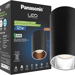 Panasonic 12W Cylindrical Surface Spot Light, Silver Reflector, Ceiling Light for Home with Silver Reflector (Cool White - PDSM01127)-12
