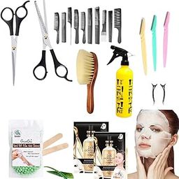Doberyl Hair Cutting Scissors Set Hairdressing Scissors Kit; Professional Barber Salon Home Shear Kit; Grooming combo (Pampering & Hair Grooming Kit for Women) (22 Items in the set)-48