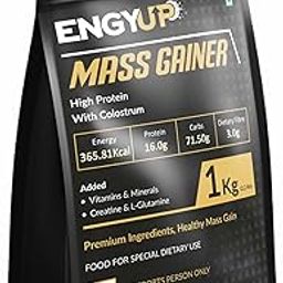 ENGYUP Mass Gainer, 16g Protein, High Calorie, American Ice-Cream Flavor, 1kg-image-91