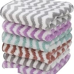 Florabliss® Microfiber Small Size Face Towel/Handkerchief/Rumal - 400 GSM/Extra Soft and Super Absorbent Face Towels for Women's, Kids and Newborn Babies -Set of 6 (25x25 cm) - Multicolor-76