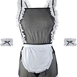 Women's Power Net Maid Roleplay Babydoll Costume-image-14