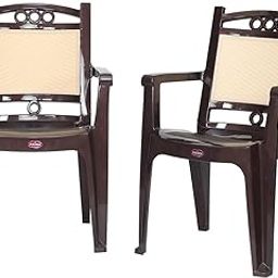 Prima Plastic Chair for Living Room | Set of 2 | Chair for Home, Living Room, Outdoor | Stackable Chair with arm | 100% Virgin Plastic | Quikr 4 (Brown Beige Colour)-image-10