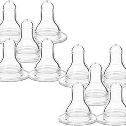 Gentle Flow Nipple: Ensures a Tender Feeding Experience (Pack of 10 Niples, Suitable for All Bottle, Silicone)-image-68