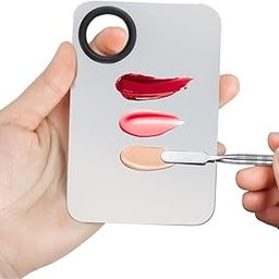 Shidara 1 pcs Makeup Mixing Palette,Stainless Steel Foundation Palette Cosmetic Mixing Makeup Palette Eye Shadow Eyelash Makeup Plate with Spatula Rod for Mixing Foundation Eye Shadow Eyelash Nail Art | silver | 1 Pieces-30