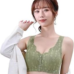 Women's Cotton New Moms Padded Front Open Feeding Maternity Baby Nursing Bra Green-picture-9
