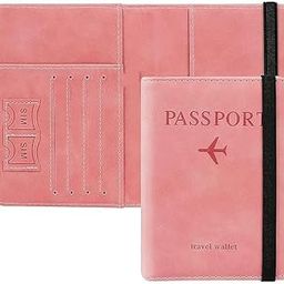Passport Holder Cover Travel Wallet Organizer, Passport Case with RFID Blocking, PU Leather Travel Document Holder for Men & Women Travel Accessories (Pack of 1) (Pink)-picture-49