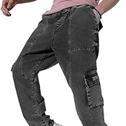 Men's Loose Fit Cargo Jogger Jeans-image-1