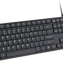 Portronics Ki-Pad 3 USB Wired Keyboard with Large Keycaps, Noise-Free Typing, Fn Multimedia Hotkeys, Full-Size Layout with Num Pad, Ergonomic Design, 1.5m USB Cable, for Laptop, PC, Mac (Black)-23